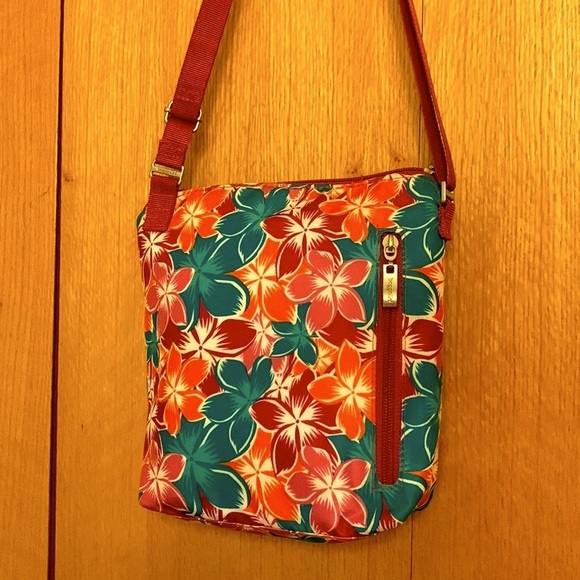 Baggallini Horizon floral print colorful crossbody bag RFID wallet organizer EUC - Picture 3 of 15